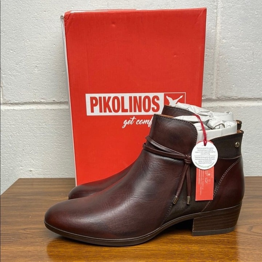 NIB Pikolinos Daroca Leather Ankle Boots W1U-8505 Women's EU40/US 9-9.5 Caoba